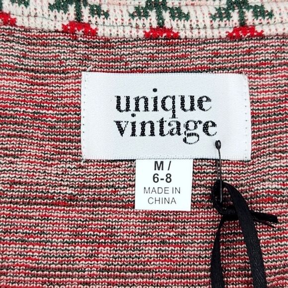 Unique Vintage Beige, Red & Green Tulip Sterling Sweater Womens Size Medium - Picture 10 of 11